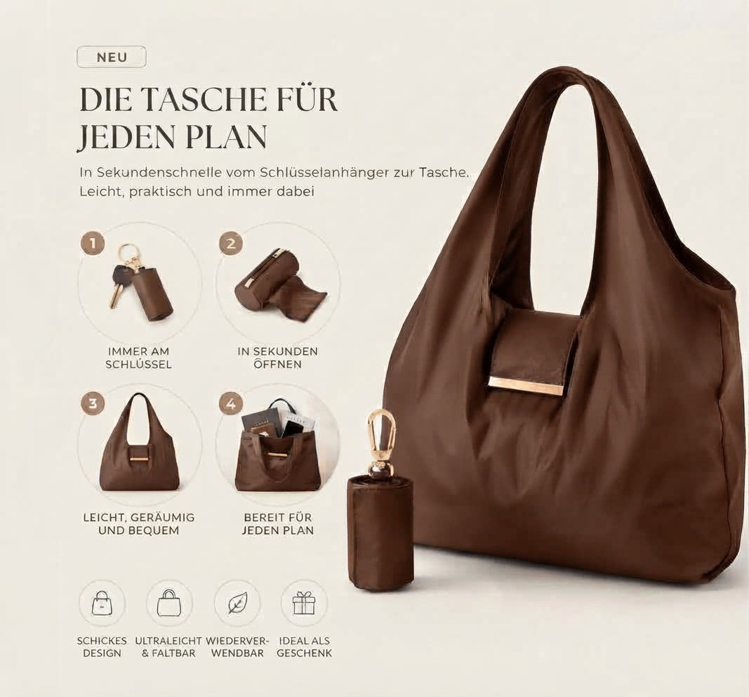 Faltbare Tasche im Schlüsselanhänger | Ultraleichter Shopper